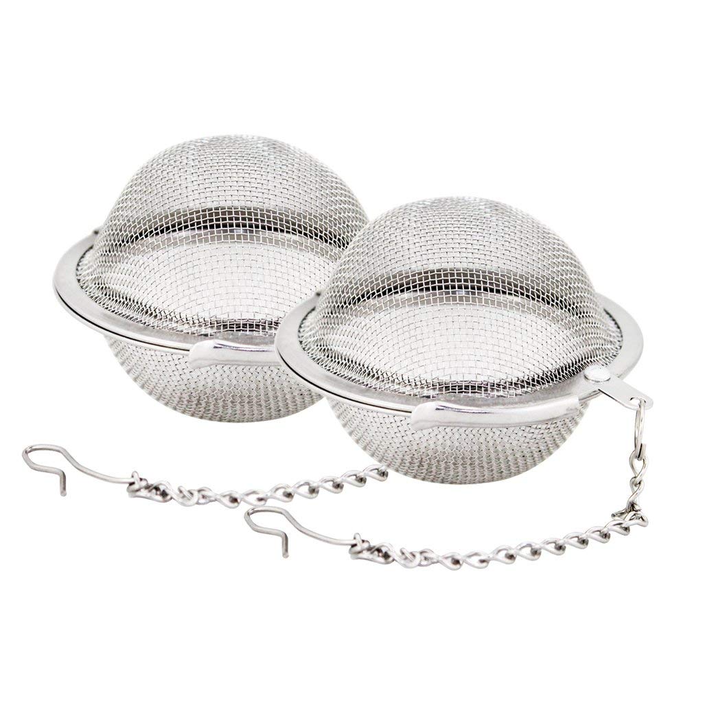 Fu Store 2pcs Stainless Steel Mesh Tea Ball 2.1 Inch Tea Strainers