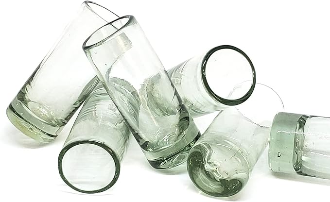 Clear 2 oz Tequila Shot Glasses (set of 6), Recycled Glass, Lead-free, Toxin-Free (Shot)