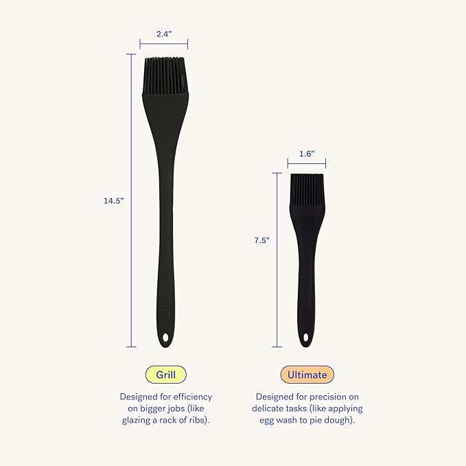 GIR: Get It Right Silicone Basting Brush – High Heat Resistant Kitchen Tool for Cooking, Grilling & Baking, Ultimate - 8IN, Slate