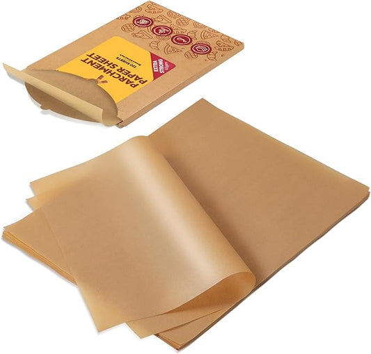 Katbite 120Pcs 8x12 inches Parchment Paper Sheets, Heavy Duty Unbleached Baking Paper, Pre-cut