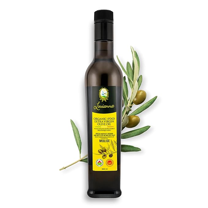 Louianna - Organic Extra Virgin Olive Oil, Low Acidity and High Polyphenol Olive Oil, Pure Olive Oil for Dipping, Baking, and Drizzling, 500 mL