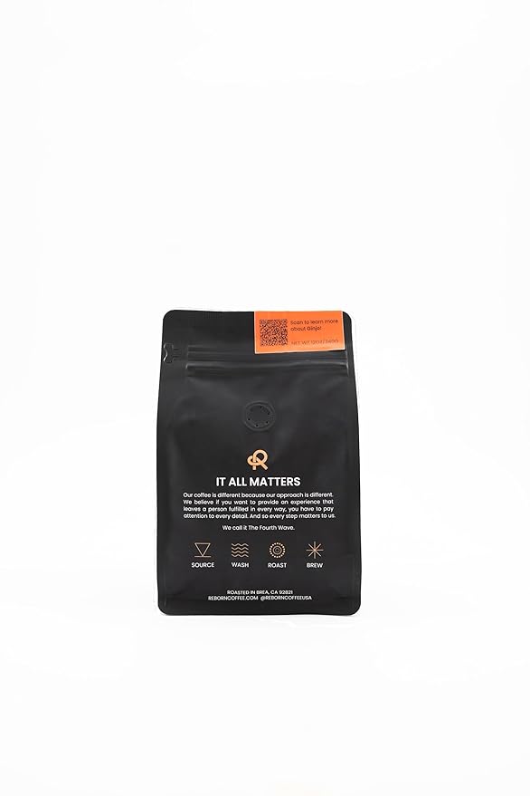 Reborn Coffee Specialty Whole Bean Coffee, Light-Medium Roast, 12 Ounce, Ethiopia Abana Estate Ginjo, Notes of Citrus Blossom, Honeysuckle, Watermelon, and Nectarine