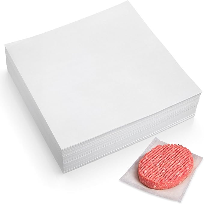 300Pcs Burger Patty Paper, AIMEIKI 7x7 Inch Parchment Paper Squares for Burger Press, Unbleached Smash Burger Paper for Separating Patty, Cake Baking, Wrapping Candies and More