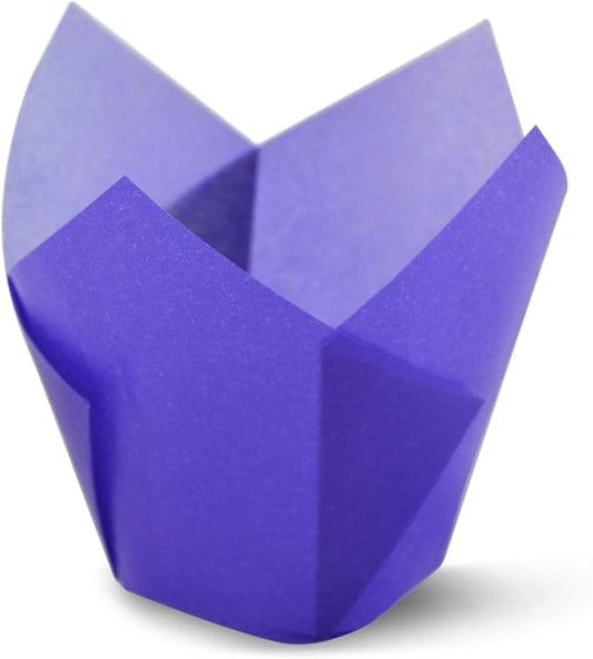 SimpleGood Purple Medium Size Tulip Baking Cups Cupcake Liners Muffin Liners Greaseproof Paper 100