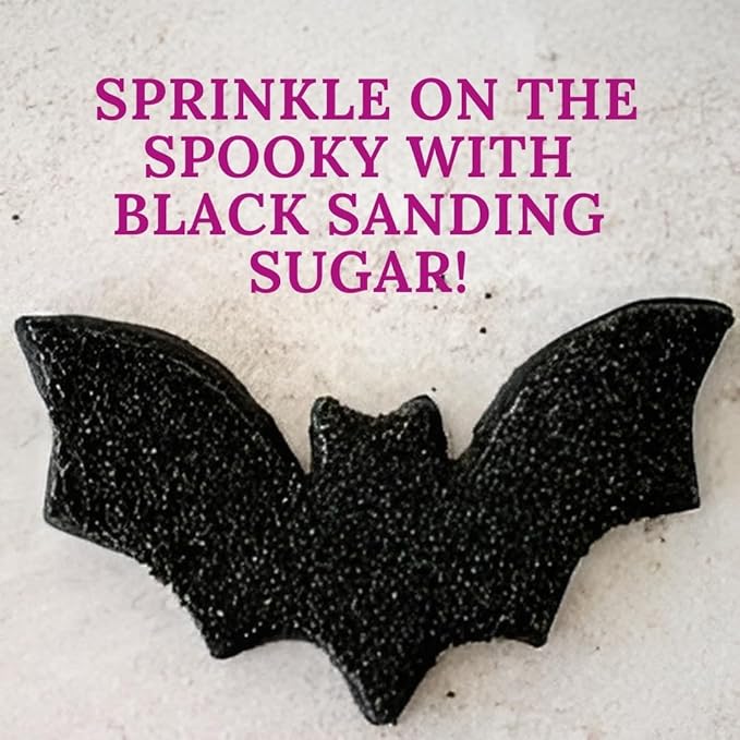 Jellybeans Food Sanding Sugar - Sparkly Sugar Crystals - Sanding Sugar For Cake & Cookies - Special Sanding Sugar - Grains Decorative Sanding Sugar (Black, 1 LB)
