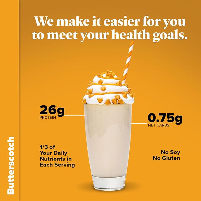 Keto Chow Butterscotch | Keto Meal Replacement Shake Powder | Nutritionally Complete | Low Carb |