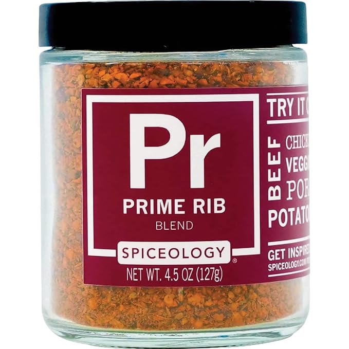 Spiceology – Prime Rib Rub – Bold, Savory Seasoning with Garlic, Smoked Paprika & Tomato – Perfect for Prime Rib, Steak, Brisket, Ribs, Pork & Vegetables – BBQ & Grilling Essential – 4.5 oz