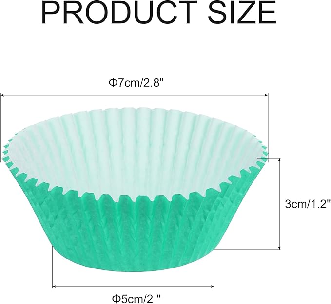 uxcell 300 Pcs Cupcake Liners, Muffins Paper Baking Cups Wrappers Standard Greaseproof for Baking Cupcake Wrapper, Green