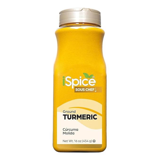 iSpice Pure Premium Ground Turmeric Powder | All Natural Tumeric Fresh| Ready to Use Golden Turmeric Root Extract | Turmeric Spice | Gluten Free | Keto Friendly | 16 OZ