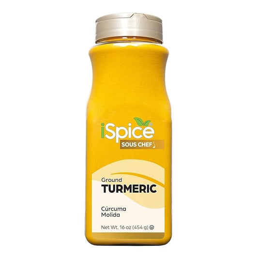 iSpice Pure Premium Ground Turmeric Powder | All Natural Tumeric Fresh| Ready to Use Golden Turmeric Root Extract | Turmeric Spice | Gluten Free | Keto Friendly | 16 OZ