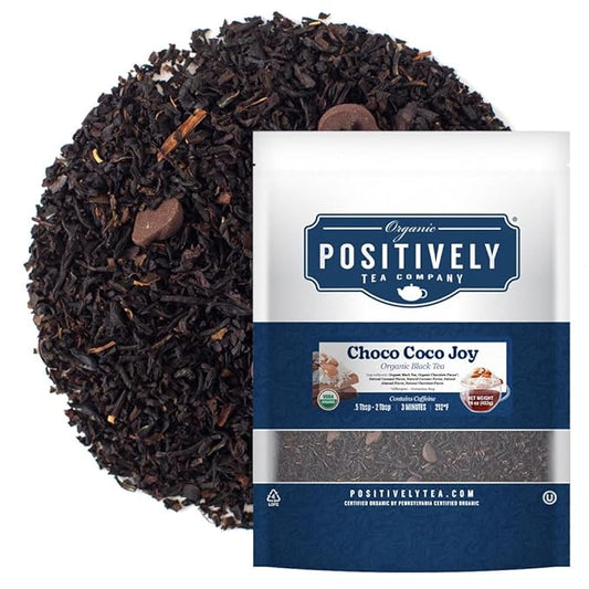 Organic Positively Tea Company, Choco Coco Joy Black Tea, Loose Leaf, 16 Ounce