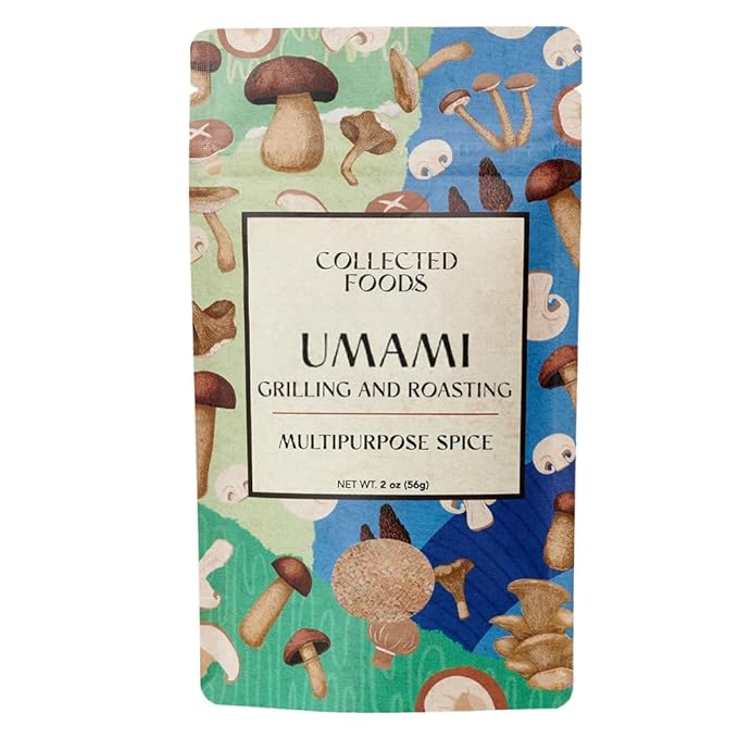 Umami Mushroom Salt by Collected Foods ??Gourmet Small-Batch Umami Seasoning with Shiitake and Porcini Mushrooms ??All-Purpose Flavor Booster for Steak, Chicken, Veggies, Soups, and Popcorn ??2oz