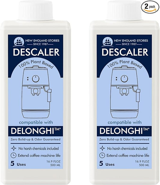 10 Uses DeLonghi Compatible Descaling Solution, Specially Designed to Clean Delonghi Coffee Machines and Maker - 33.8oz Espresso Coffee Maker Cleaner, Coffee Pot Cleaning Limescale Remover