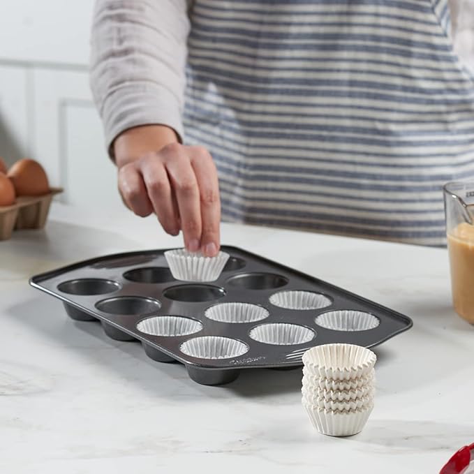 GUSTO [500 Pcs] Mini White Cupcake Liners, Food Grade & Grease-Proof, Baking Cups (Formerly Comfy Package)