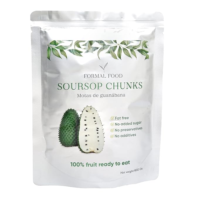 Soursop (Guanabana) Fruit 100% Natural And Real - No Added Sugar, No Preservatives - 8,82 Oz (Soursop Pack of 6)