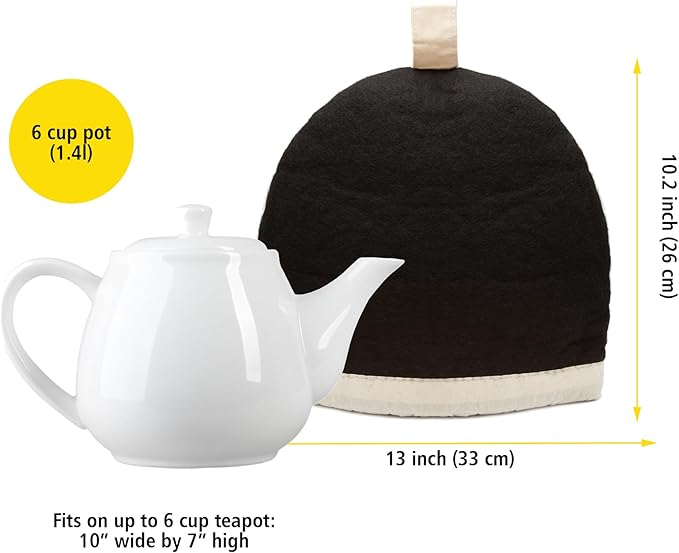 Glaciart One Wool Teapot Cozy Kettle Cover | Dome Shaped Large Tea Cosy, Kettle or French Press | Handmade & Needle Felted from Natural Wool | Warms Up to 2 Hours | Great as Gift