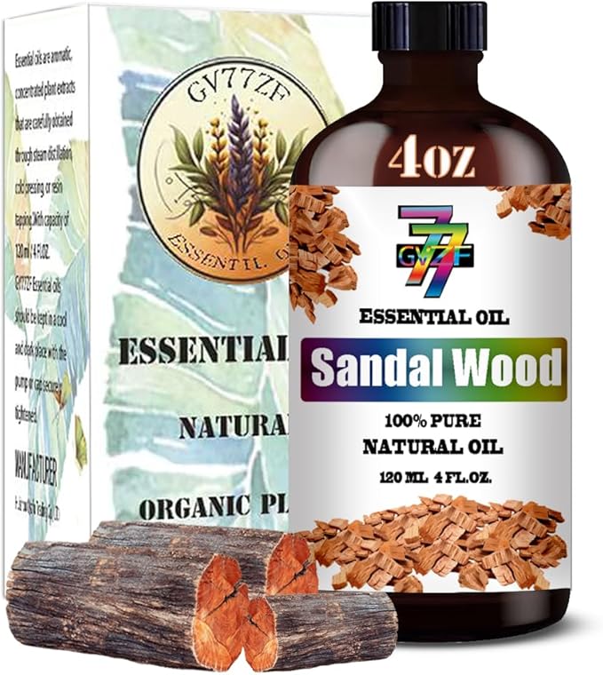 Sandalwood Essential Oil (4 oz/120 ml) ??Sandalwood Oils for Aromatherapy, diffusers, humidifiers, Home fragrances, DIY Skincare, soap Making, DIY Candle, Relaxation, Yoga, and Meditation