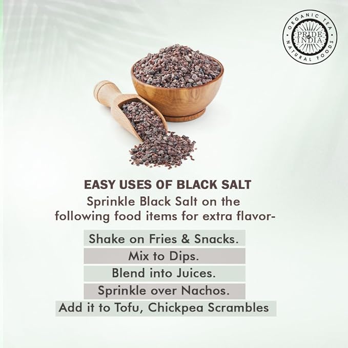 Pride Of India - Himalayan Black Rock Salt - Coarse Grind, 2.2 Pound (1 KG) - Kala Namak - Contains 84+ Minerals - Perfect for Cooking, Tofu Scrambles, Grinder Use, Kitchen, Restaurant & Bath Salt