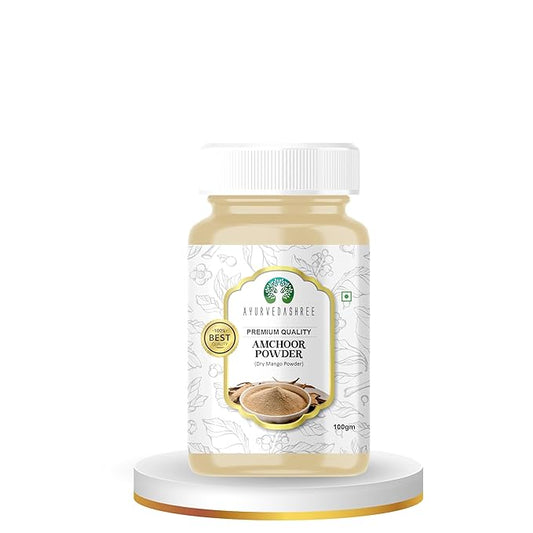 AYURVEDASHREE AMCHOOR POWDER 100g All Natural | Salt Free | Vegan | NON GMO | Amchur (Dried Mango) Ground | Indian Origin (Amchoor Powder/Dry Mango Powder)
