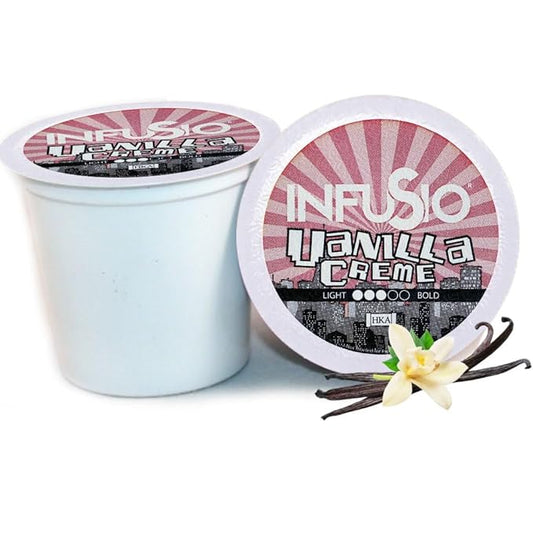 InfuSio Vanilla Cr챔me Medium Roast, 96 Count Pods for Keurig K-Cup Brewers, Compatible with 2.0, Premium Roasted Coffee