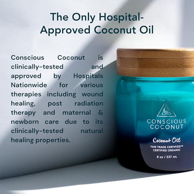 Conscious Coconut Individual Coconut Oil Packets, Certified Organic, Fair Trade Travel Coconut Oil Packets, Raw, Cold-Pressed Virgin for Wellness, Skin Care, Hair Care, Keto 10 packets