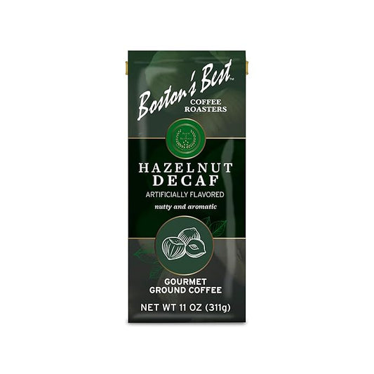 Boston???Best Coffee - Hazelnut Decaf Gourmet Coffee, Delicious Medium Roast Coffee, Nutty Premium Ground Coffee, 11 oz. / 311 g Coffee Bag