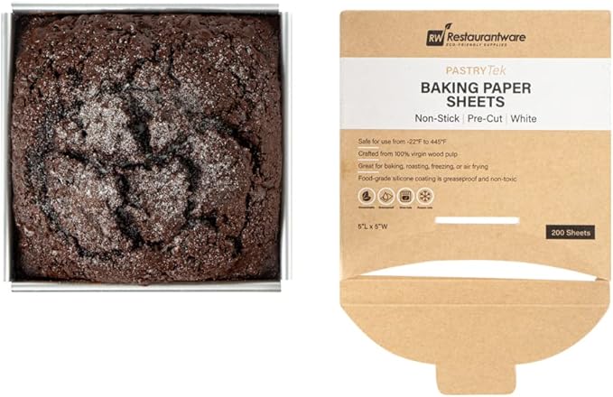 Restaurantware Pastry Tek 5 x 5 Inch Parchment Paper Sheets 1000 Greaseproof Baking Sheets For Oven - Pre-cut Double-Sided Silicone Coating White Paper Nonstick Baking Sheets Reusable