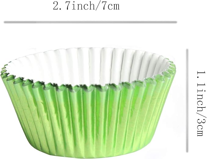 100pcs Cupcake Paper Baking Cups Wrapper Liners Cake, Foil Cupcake Liners for Baking Cupcakes(Green) ??,<div>