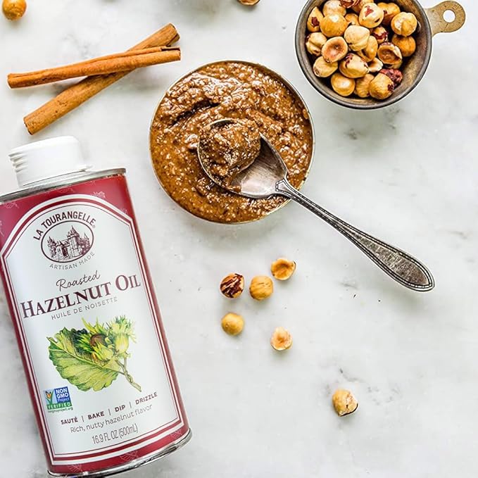 La Tourangelle, Roasted Hazelnut Oil, High-Oleic Oil Great for Baking, Stir-Frying, and Vinaigrettes, 8.45 fl oz