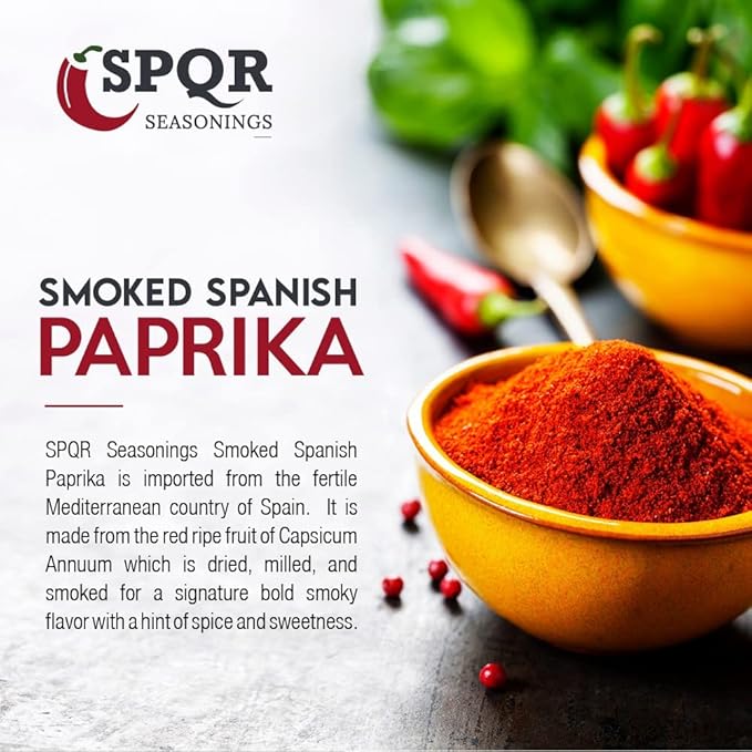 Smoked Paprika XL 7 Ounce Jar Gourmet Restaurant Grade Bold Smoky Spanish Paprika Flavor by SPQR Seasonings
