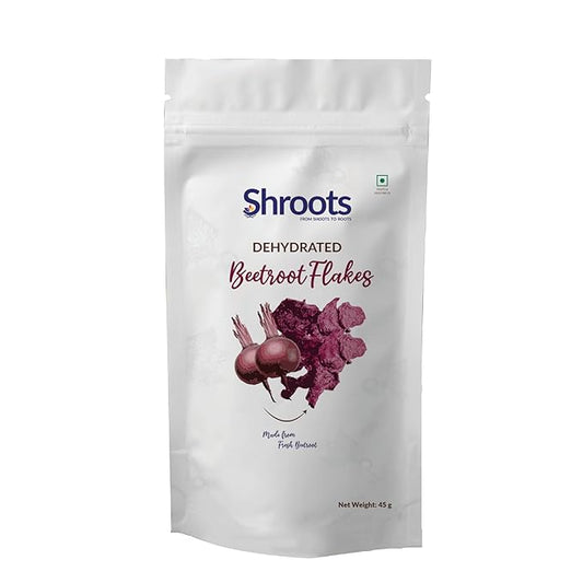 SHROOTS Organic Dried Beetroot Flakes ??Raw, Non-GMO, Natural Energy Boost, Vegan & Gluten-Free, Perfect for Smoothies, Baking & Juices, 1.59 oz, Pack of 1