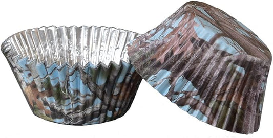 Light Blue Camo Cupcake Liners (36 pack, foil backed, Hi Def.color will not fade) Light Blue Camo Party Collection by Havercamp