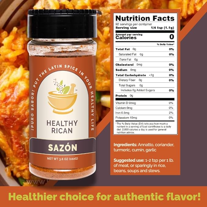 Healthy Rican Adobo Sazon Sofrito Seasoning and Herbs Mix Dry Non GMO No Preservatives MSG Artificial Coloring Gluten Free Diabetes Keto Friendly Whole 30 Approved (Regular Variety Bundle)