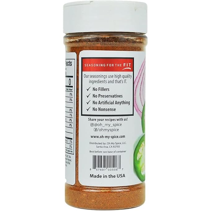 Taco Seasoning Mix Spicy Chili Powder - Gluten Free & Low Sodium Mexican Seasoning Blend for Taco Tuesday Night. Fajita & Burrito Spicy Seasonings. Meat, Chicken & Fish Tacos Hot Spices Topping. 4.5oz