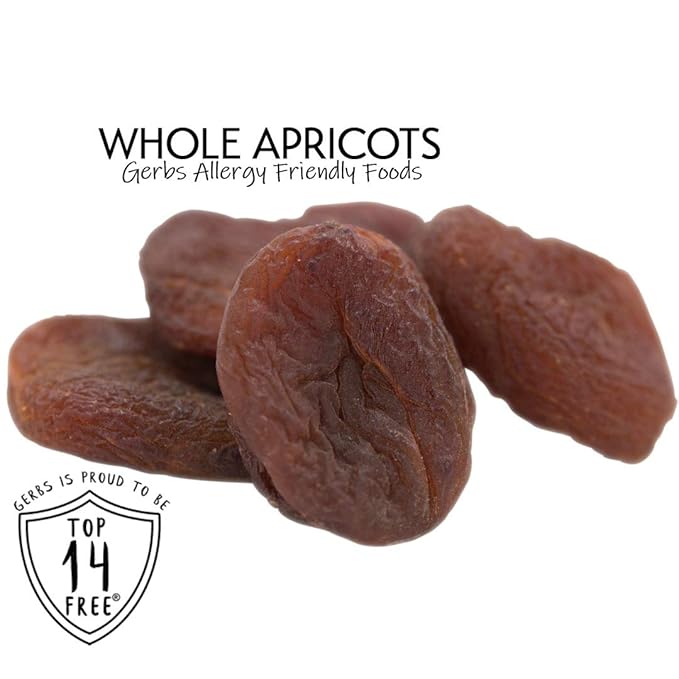 Gerbs Dried Apricots 2 lbs. | Unsulfured, No Additives, Resealable Bag | Naturally Sweet & Chewy | Top 14 Allergen-Free
