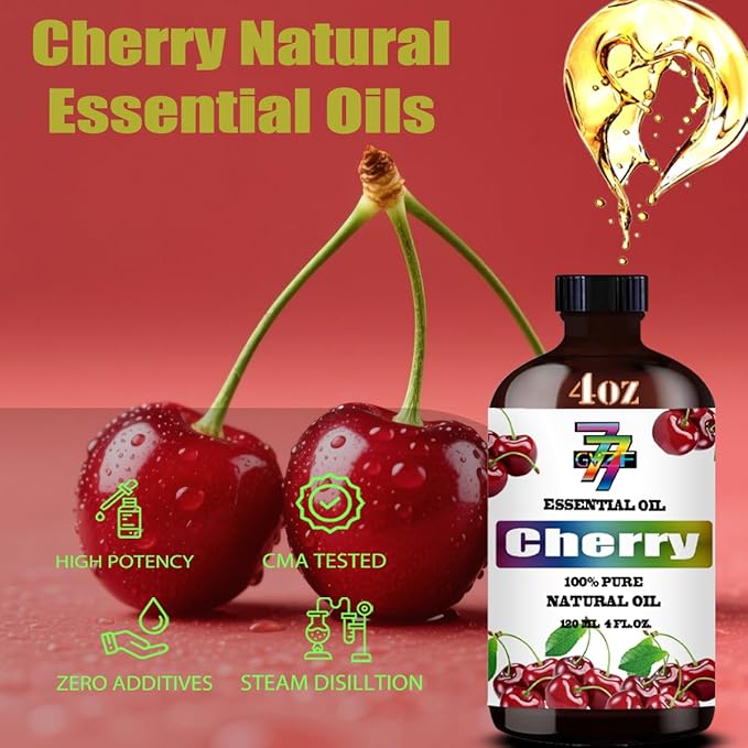 Cherry Essential Oil (4 oz / 120 ml) ??Cherry Oils for diffusers, humidifiers, Home Baths, Cleaning Products, Yoga, DIY Soaps and DIY Scented Candles