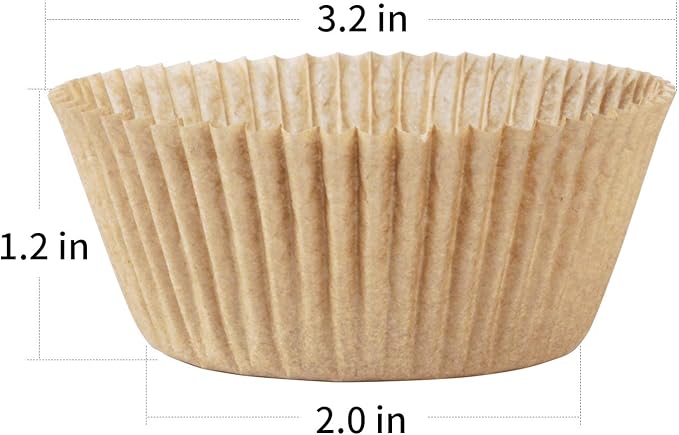 Caperci Standard Natural Cupcake Liners 500 Count, No Smell, Grease-Proof Paper Muffin Liners, Food-grade Baking Cups for Cupcakes, Muffins, Nuts