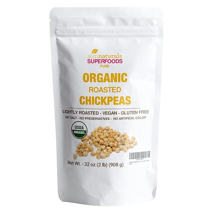 Organic Roasted Chickpeas 2 LB- USDA Organic Certified ??Healthy Snack, Lightly Roasted, No Oil, No Salt, No GMO & Gluten Free ??Product of Turkey