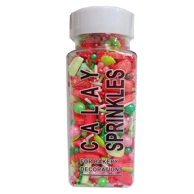 Sentovac Summer Watermelon Sprinkle Edible Cake Decorating Watermelon Peals Mix Sprinkle for Cake Cupcake Topper Cookie Baking Decorations Party Birthday Supplies