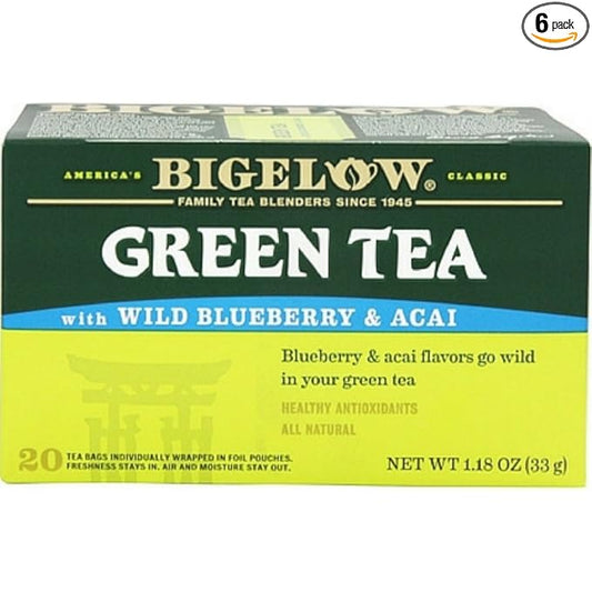 Bigelow Tea Green Tea with Blueberry - Case of 6 - 20 BAG