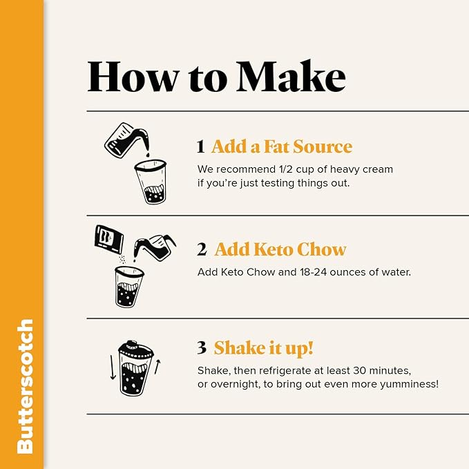 Keto Chow Butterscotch | Keto Meal Replacement Shake Powder | Nutritionally Complete | Low Carb |