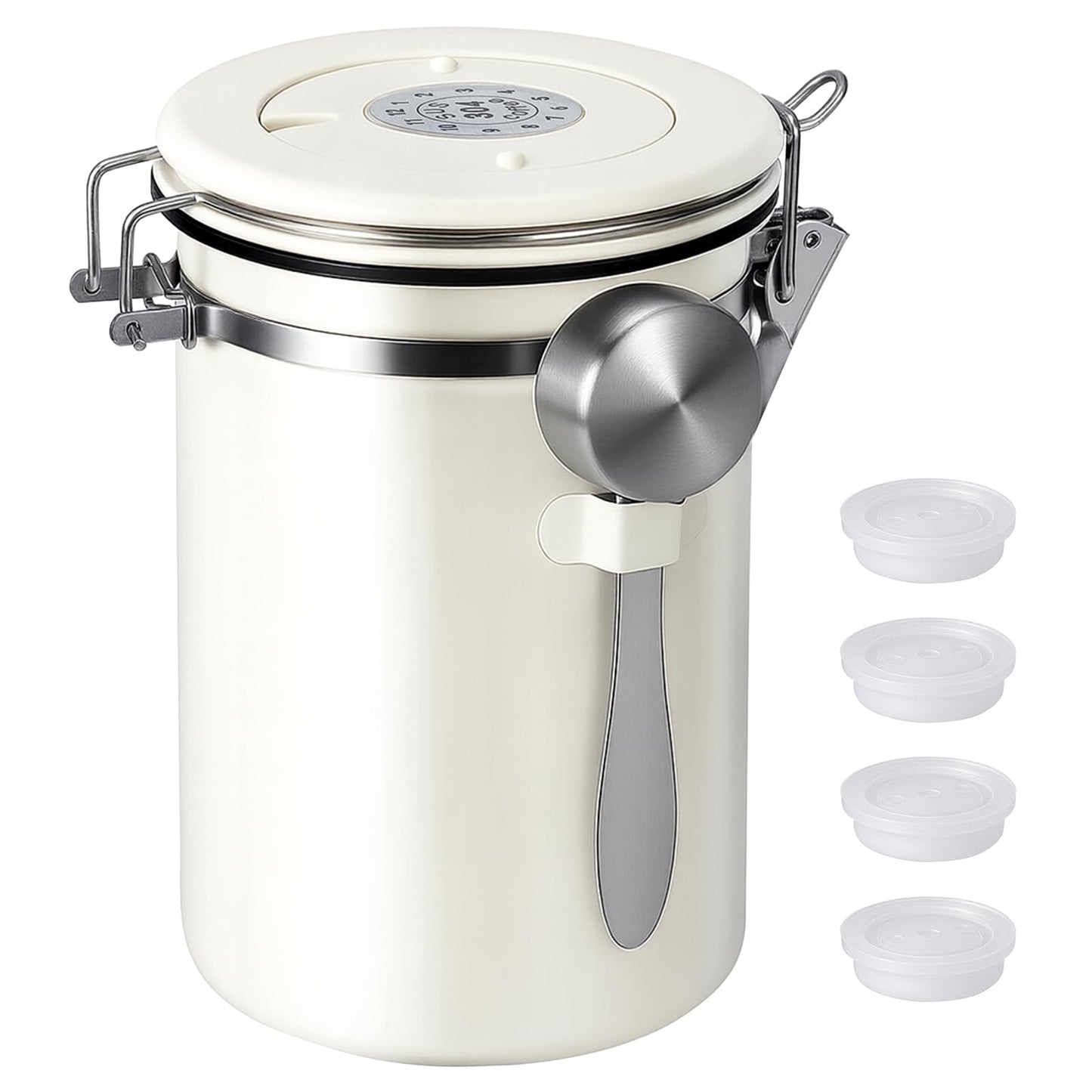 Kirecoo 22OZ Airtight Stainless Steel Coffee Canister with Date Tracker