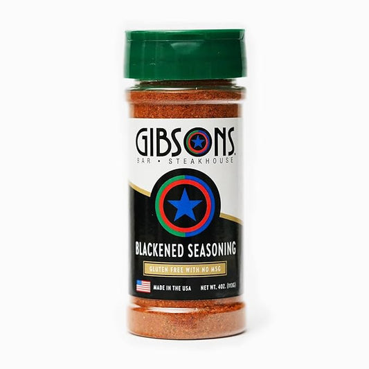 Gibsons Steakhouse Blackened Seasoning (4 Ounce Jar) ??Original Cooking & Grilling Blend of Spices & Seasonings (Salt, Paprika, Garlic, & Onion) - No MSG & Gluten Free