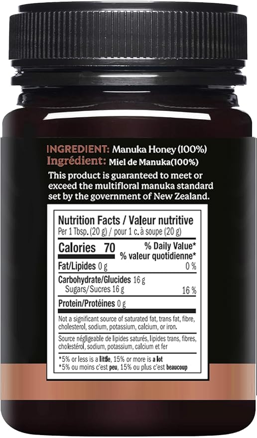 100% Pure New Zealand Honey - MGO 70+ Monofloral Mānuka Honey, 100% Pure New Zealand Raw Mānuka, 17.6 Ounce (500g) (Pack of 1)