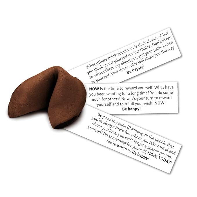 Happy Chocolate Flavored Fortune Cookie - "one week of happiness" - 7 Cookies per Box - Net Weight 1.48oz