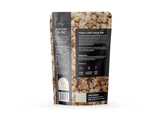Miss Hannah's Gourmet Caramel Corn - Classic Crunchy Popcorn with Brown Sugar, Molasses & Maple | Gluten-Free, Dairy-Free, Vegan Snack - 16oz (3 Pack)