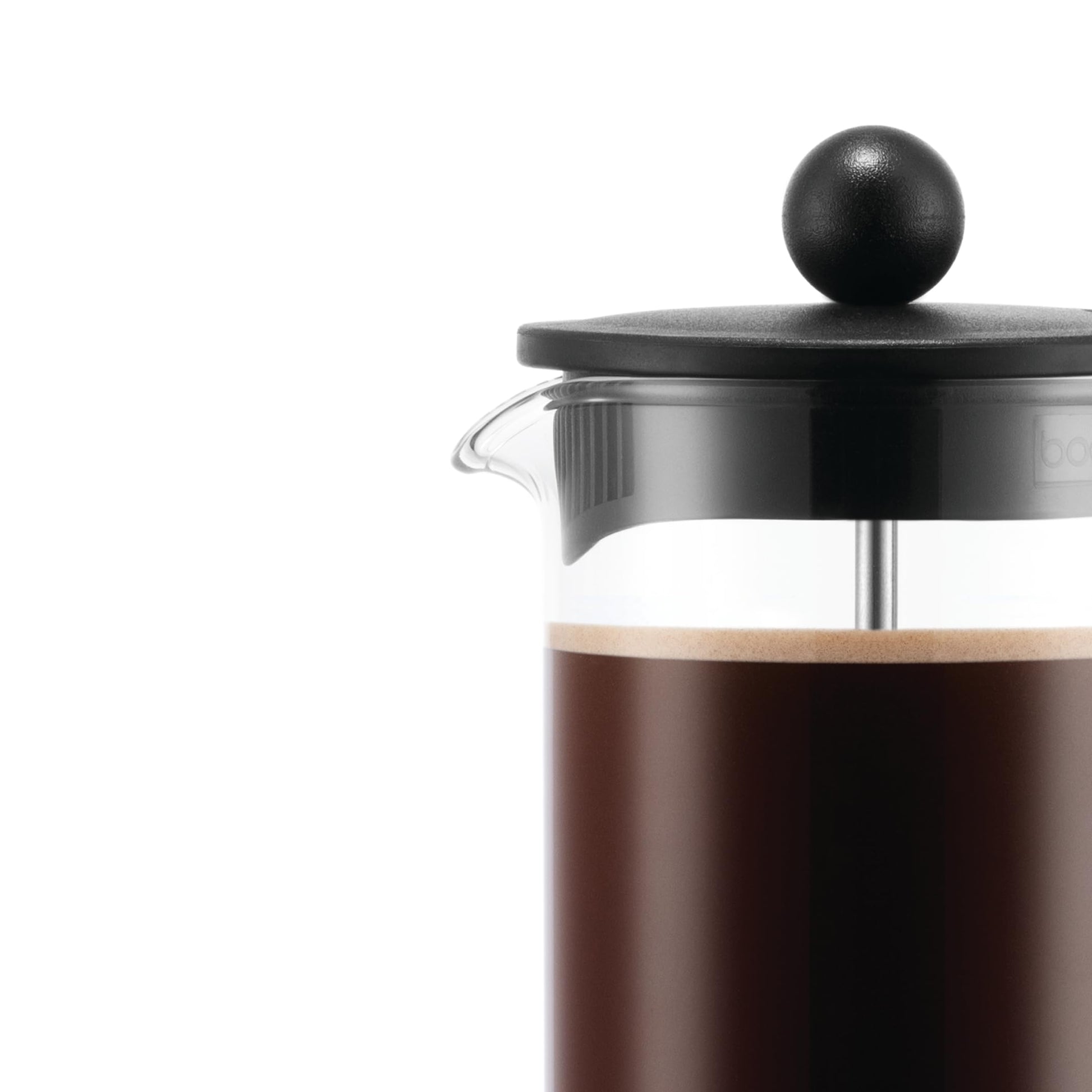 Bodum 12oz Brazil French Press Coffee Maker, High-Heat Borosilicate Glass, Black - Made in Portugal