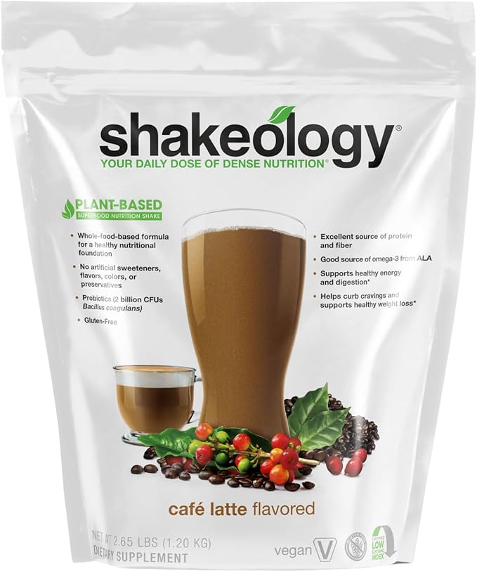 Shakeology Plant Based Protein Powder Blend ??Gluten-Free Shake with Vitamins and Minerals ??Helps Support Weight Loss, Lean Muscle, Gut Health ??Cafe Latte, 30 Servings