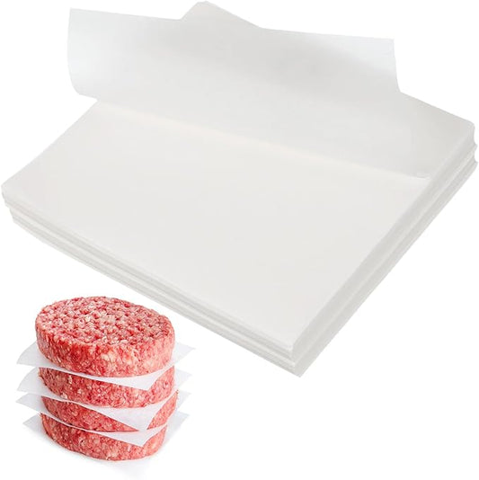 uxcell 500 Pcs Unbleached Parchment Paper Baking Sheets Squares, 5.5 Inch Hamburger Patty Paper, Non Stick Parchment Pulp Paper for Baking Grilling or Meat Storage, White