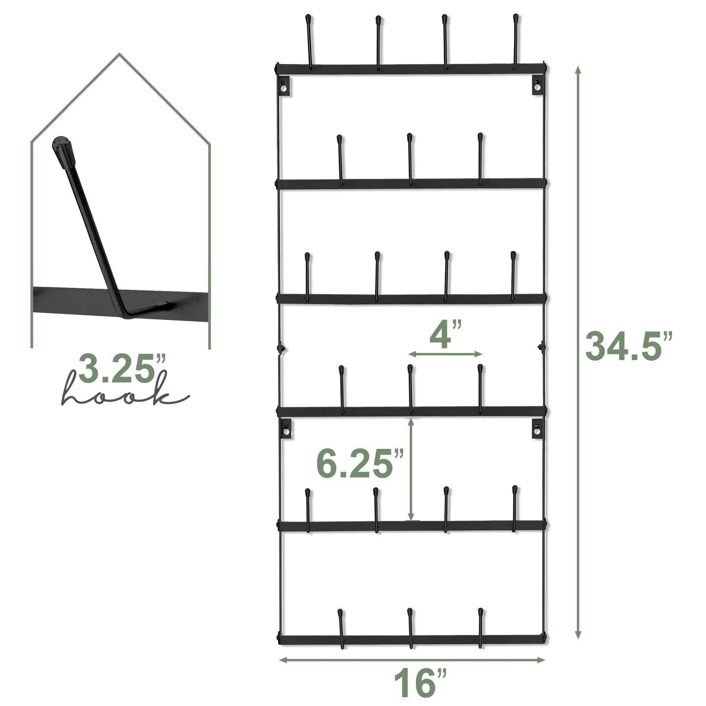 Sorbus Mug Rack for Wall - Small Rustic Coffee Mug Holder Wall Mount with 21 Hooks, Coffee Cup